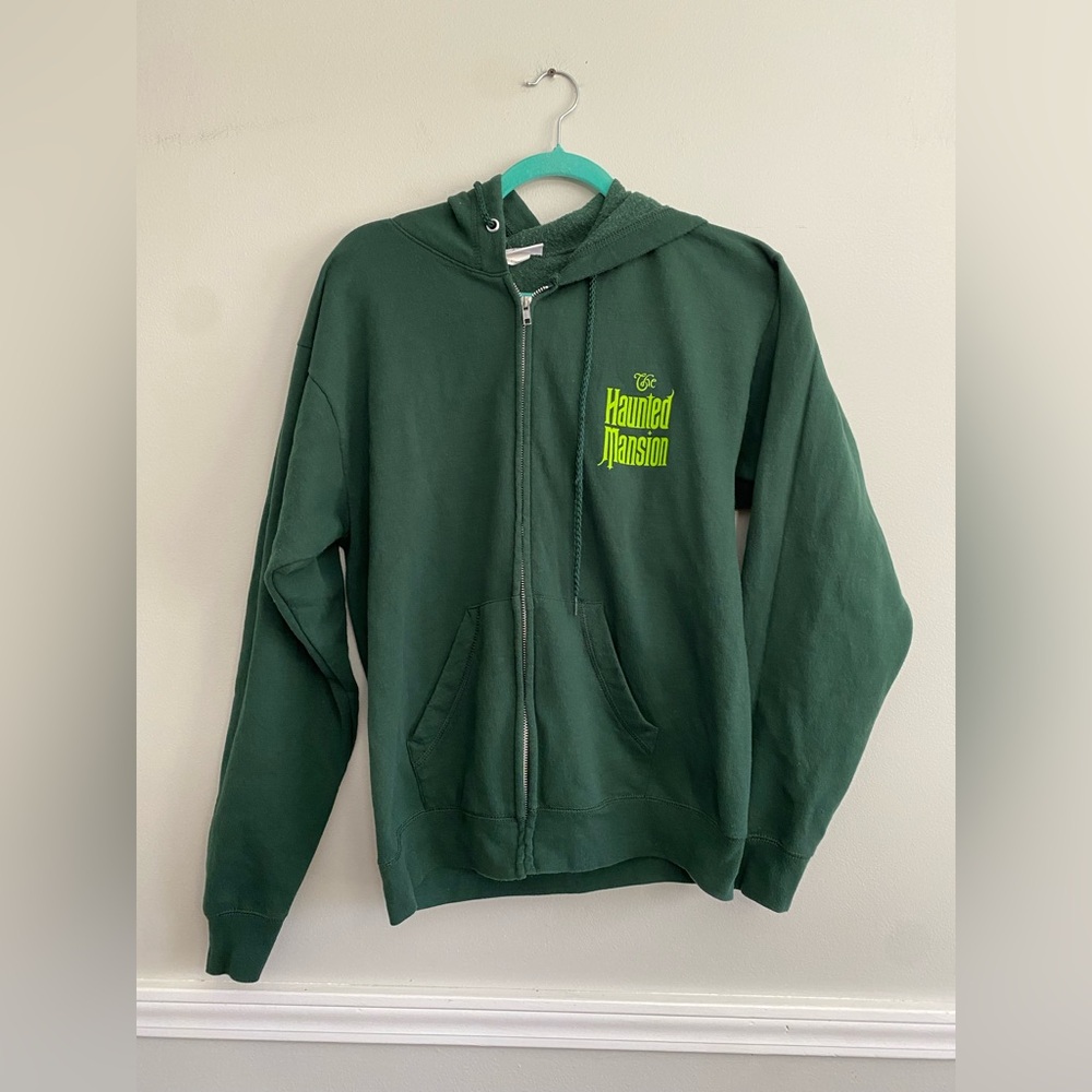 Disney Parks Exclusive Haunted Mansion Ghosts Green Full Zip Hoodie Unisex - M‎